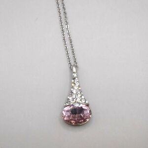 Swarovski Crystal Teardrop Pendant Necklace Broken Clasp Chain Stamped 8KRHP